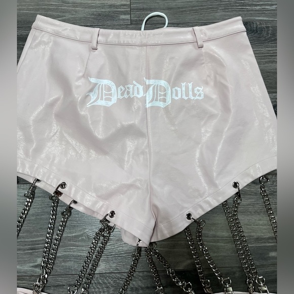 Dead Dolls blossom whimsigoth pink detachable chain goth joggers pants shorts XL - Picture 4 of 14
